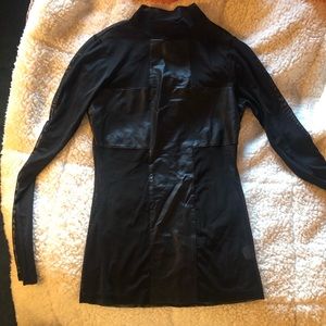 F21 black mesh cross top